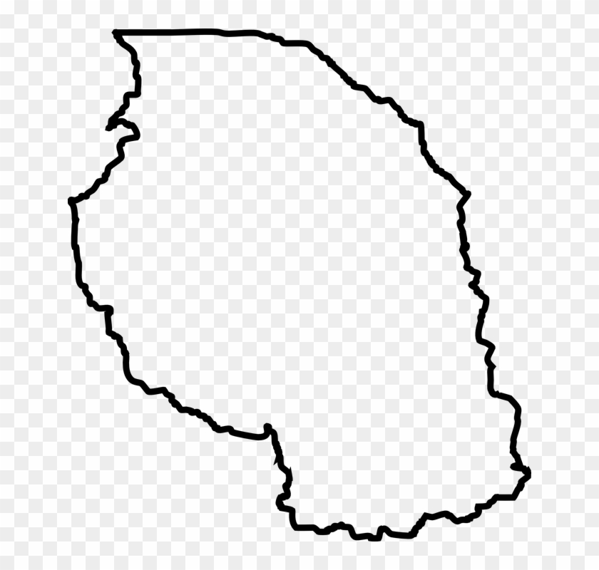 Baby Elephant Outline 26, - Tanzania Map #580927