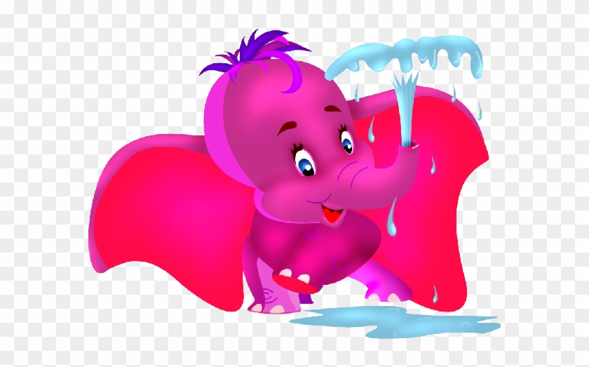 Cartoon Baby Elephant Pink For Kids - Elephants #581941