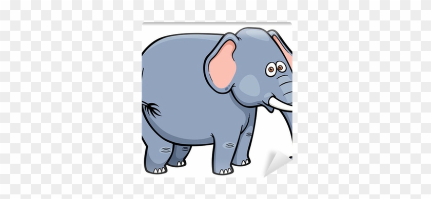 Vector Illustration Of Cartoon Elephant Wall Mural - Drawing #582259