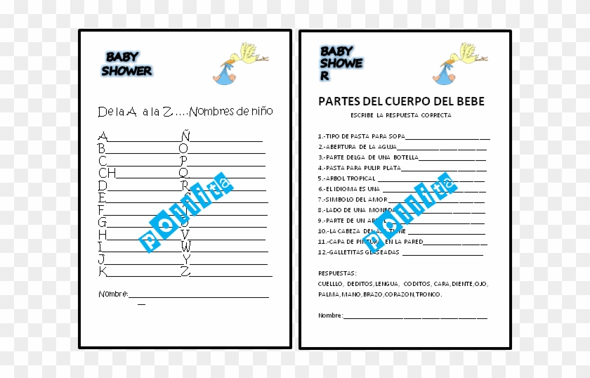 Free Juegos Para Baby Shower Con Respuestas - Juegos Para Baby Shower #582476