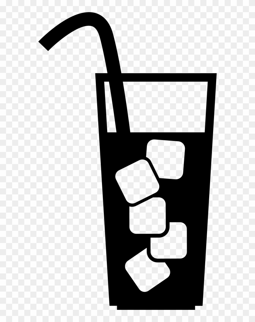 Glass With Beverage Ice Cubes And Straw Comments - Lemonade Silhouette #582657