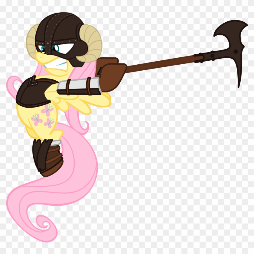 Flutterborn Battleaxe By Mcwopper Flutterborn Battleaxe - Fluttershy Fus Ro Dah #583450