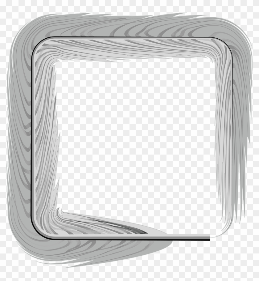 Free Clipart Of A Grayscale Square Feather Frame - Portable Network Graphics #583654