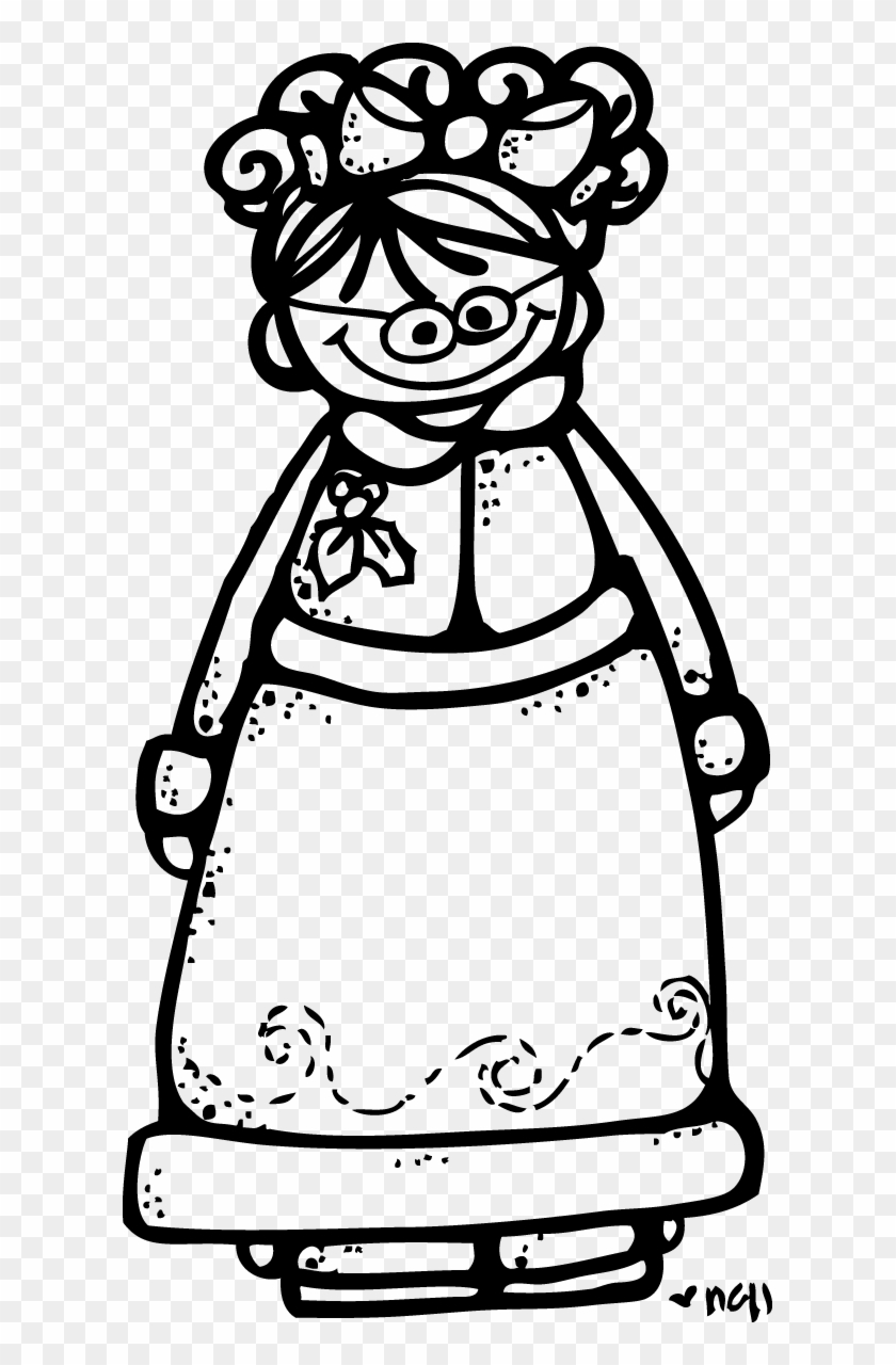 Melonheadz - Mrs - Claus - Clipart Grandma Melonheadz Black And White #586197