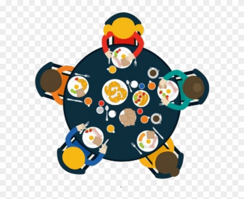 Comidas Increíbles, Experiencias Inolvidables - Round Table Top View Vector #586887