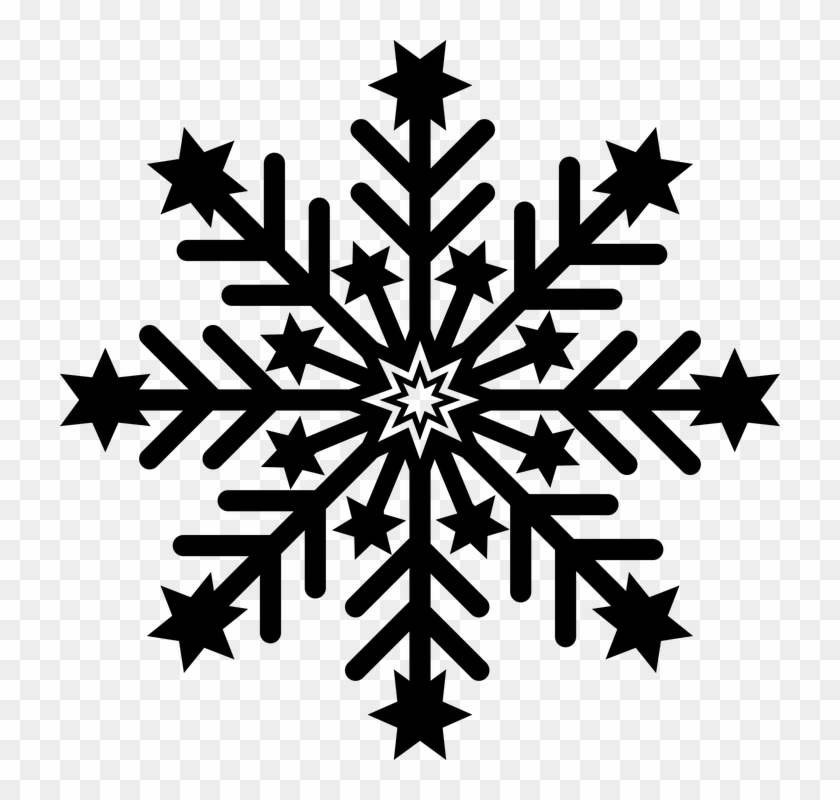 Black And White Snowflake Clipart - Schneeflocke Schwarz Weiß #586917