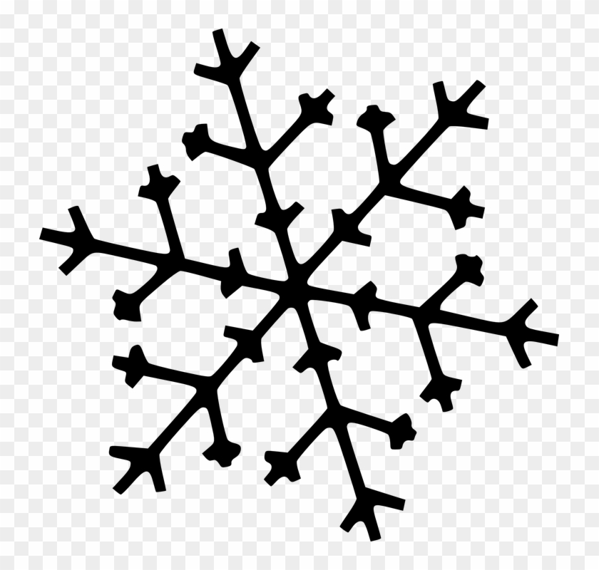 Black And White Snowflake Clipart - Siluet Salju Png #586923