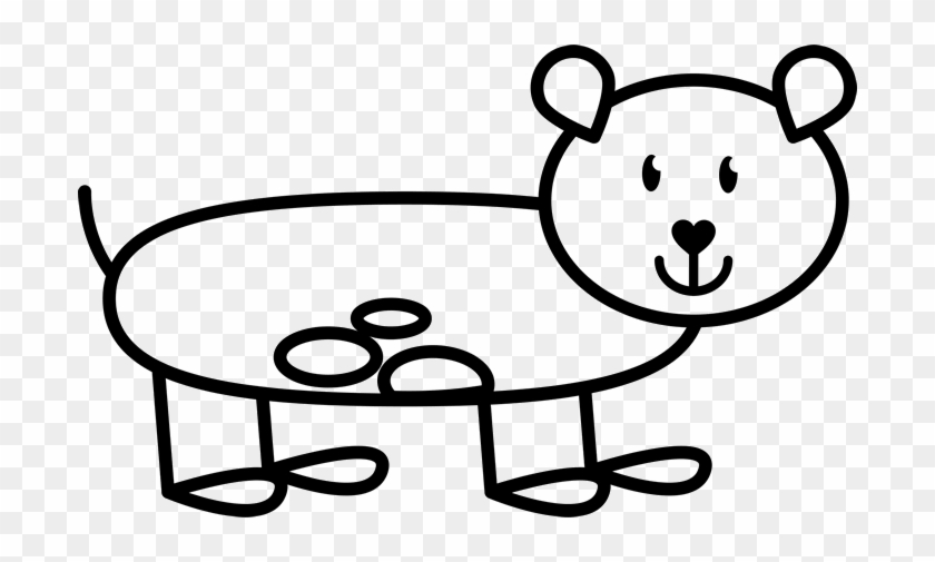 Guinea Pig Outline Rubber Stamp - Stick Figure Turtle #588009