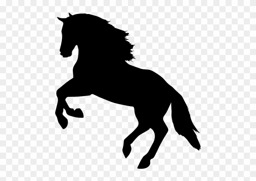 Jumping Horse Silhouette Facing Left Side View - Horse Silhouette Transparent Background #588314