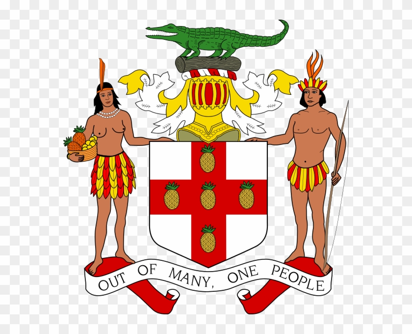 Coat Of Arms Of Jamaica - Jamaica Coat Of Arms Vector #588915