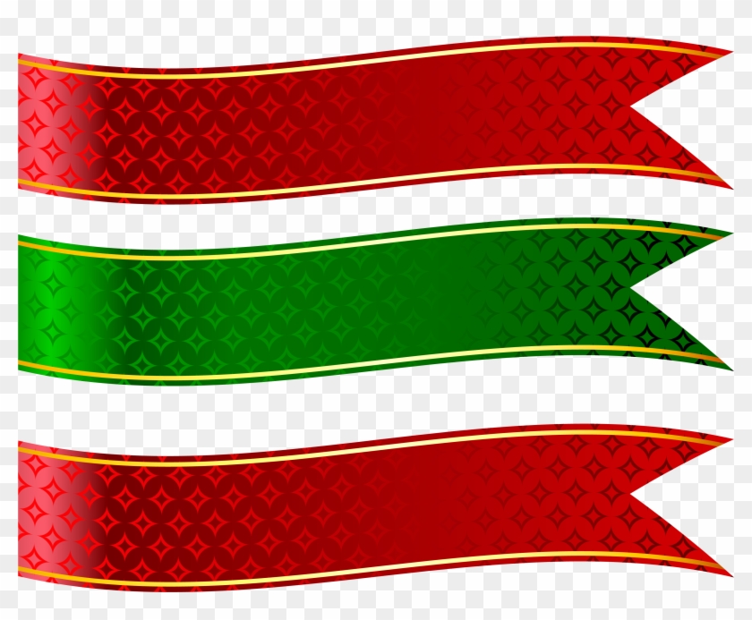 Green And Red Banners Set Png Clipart Picture - Banner Shapes Png #103370