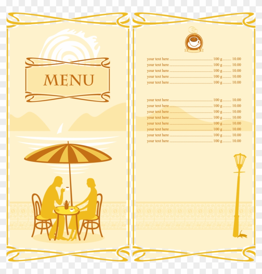 Cafe Menu Cartoon Silhouette - Le Menu D Un Café #104270