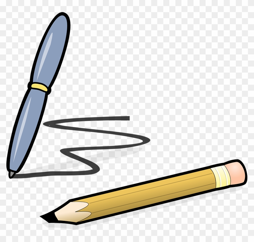 Pen Writing Scribble Pencil Eraser Handwriting - Pen And Pencil Clipart #104402