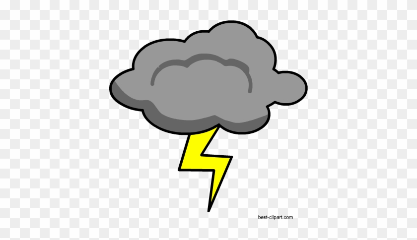 Grey Cloud And Lightening Free Png Clip Art Image - Clip Art #105217
