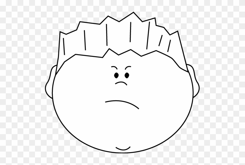 Mad Face Angry Face Clip Art Clipart - Boy Happy Face Clipart Black And White #105404