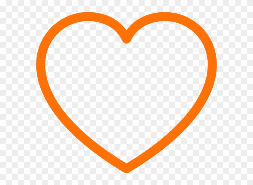 Orange Love Heart Outline #105611
