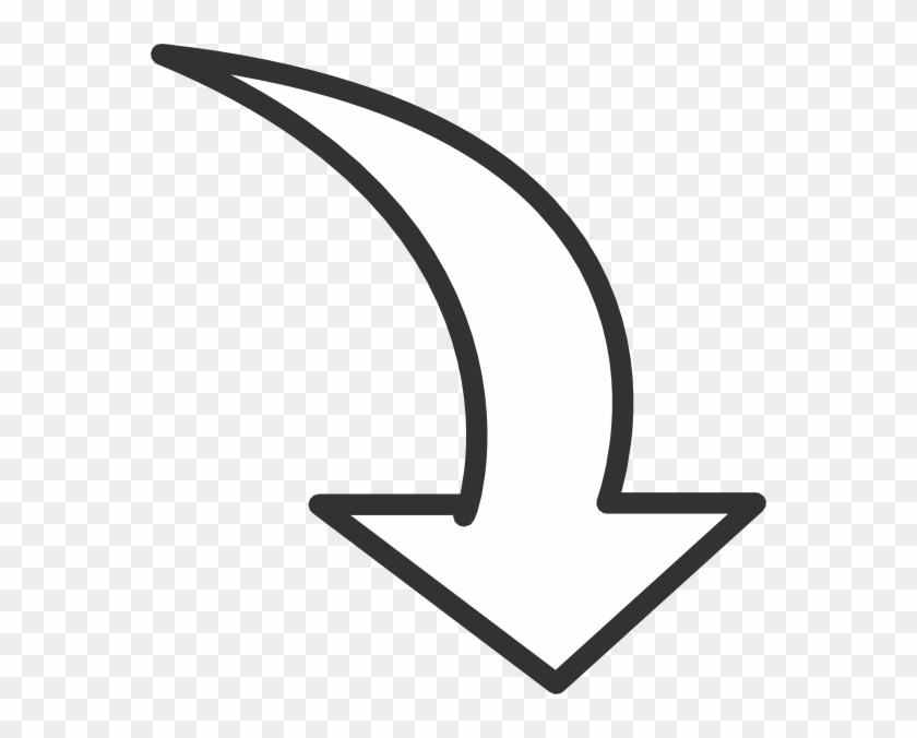 White Curved Arrow Clip Art At Clker Com Vector Online - Clip Art Arrow #106176