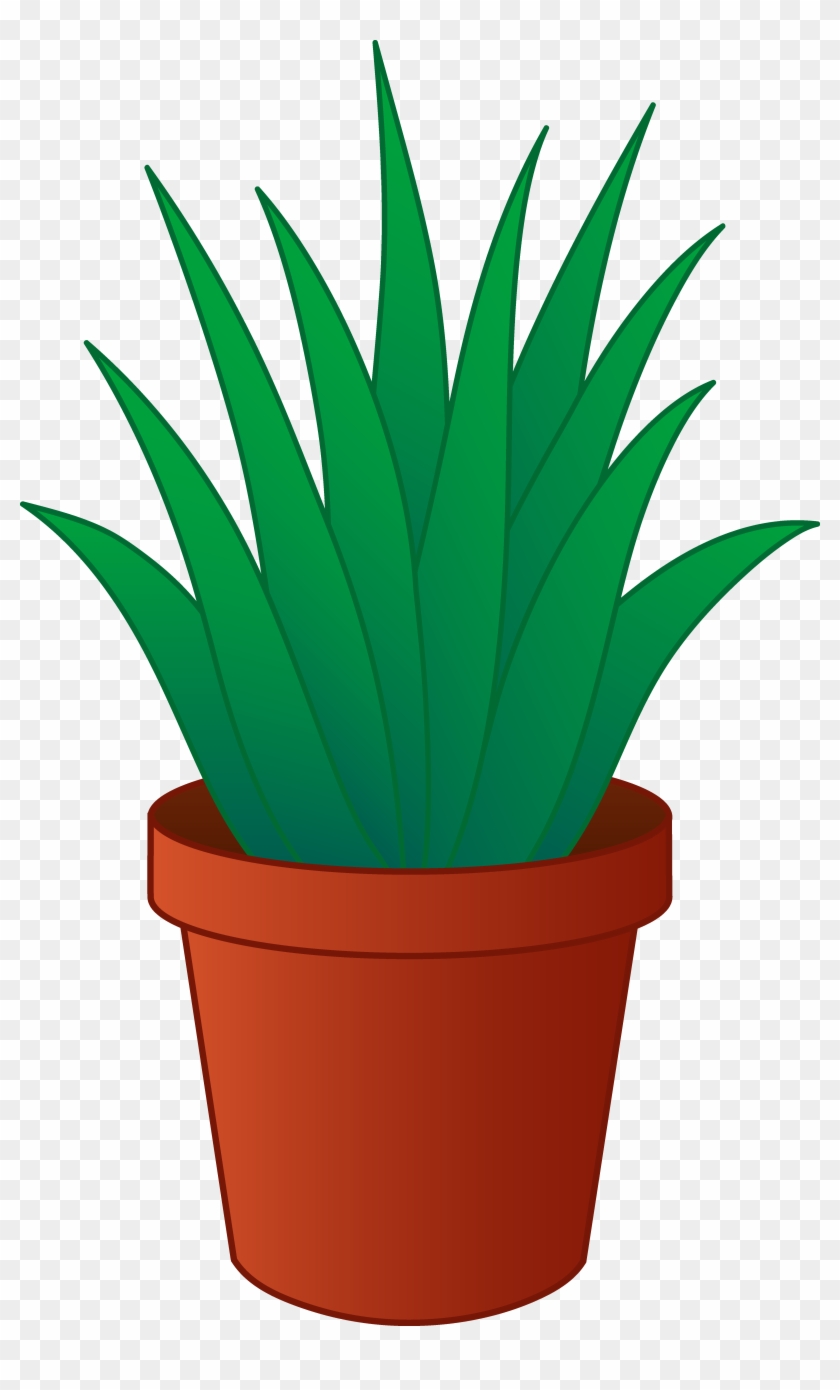 Clipart Of Plants Aloe Vera Plant In Pot Free Clip - Potted Plant Clipart #106658