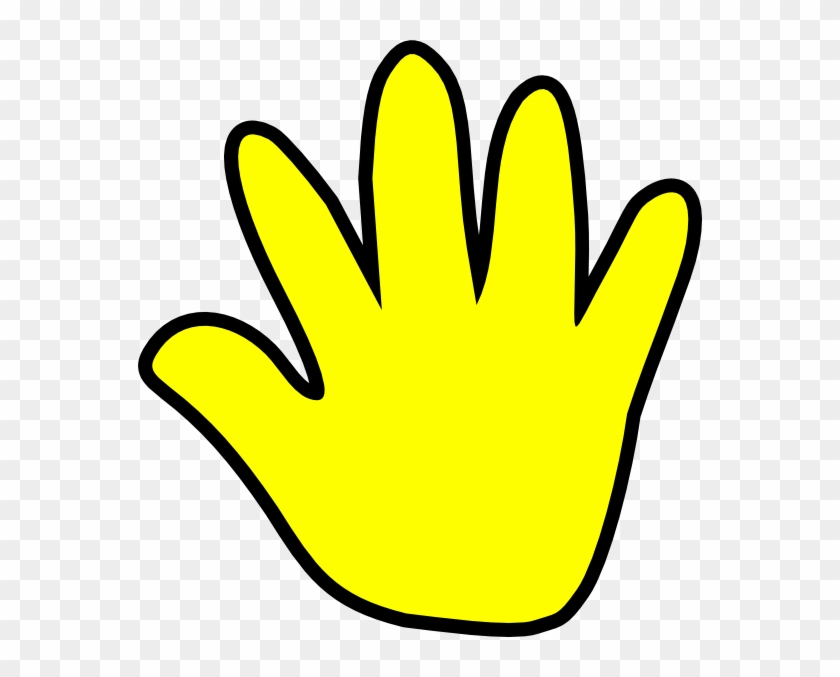 Handprint Outline Child Handprint Yellow Clip Art The - Sense Black And White Clip Art #106849