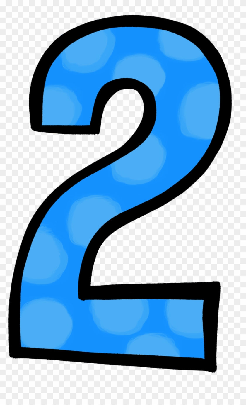 Birthday Cliparts Number - Blue Polka Dot Number 2 #110537