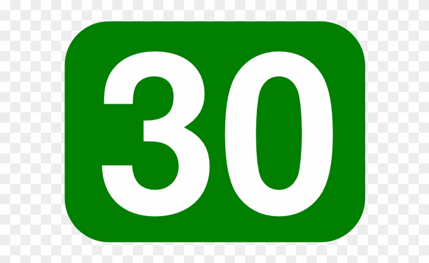 Free Vector Green Rounded Rectangle With Number 30 - Number 30 Green #110554