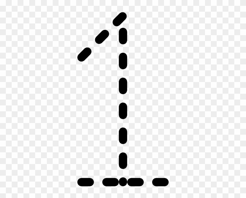 Numbers Tracing Clip Art Free Vector 4vector - Number 1 To Trace #110555