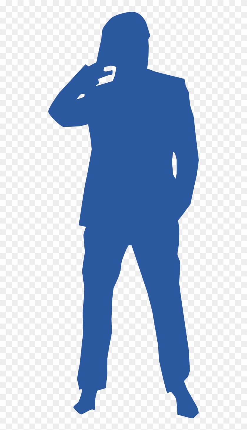 Thinking Man Silhouette Clipart - Man Silhouette Png Blue #591342