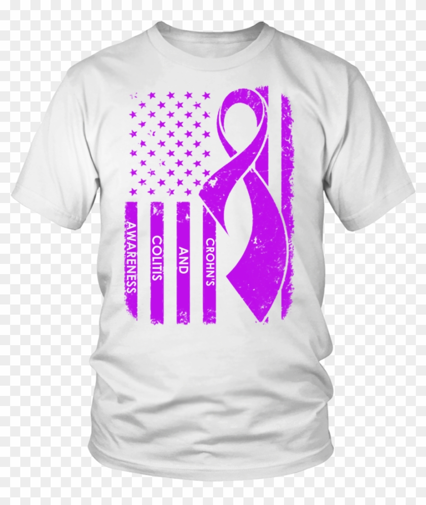 Crohn's And Colitis Awareness Flag Shirt - Anime Girl On T Shir #591472