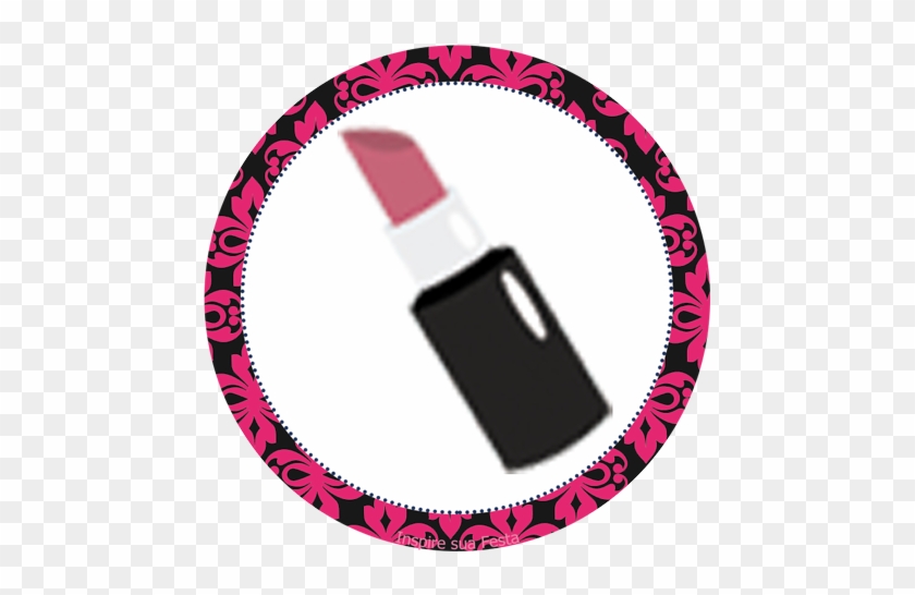 Tag Redonda Personalizada Maquiagem 7 - Topo De Bolo De Papel Maquiagem #591627