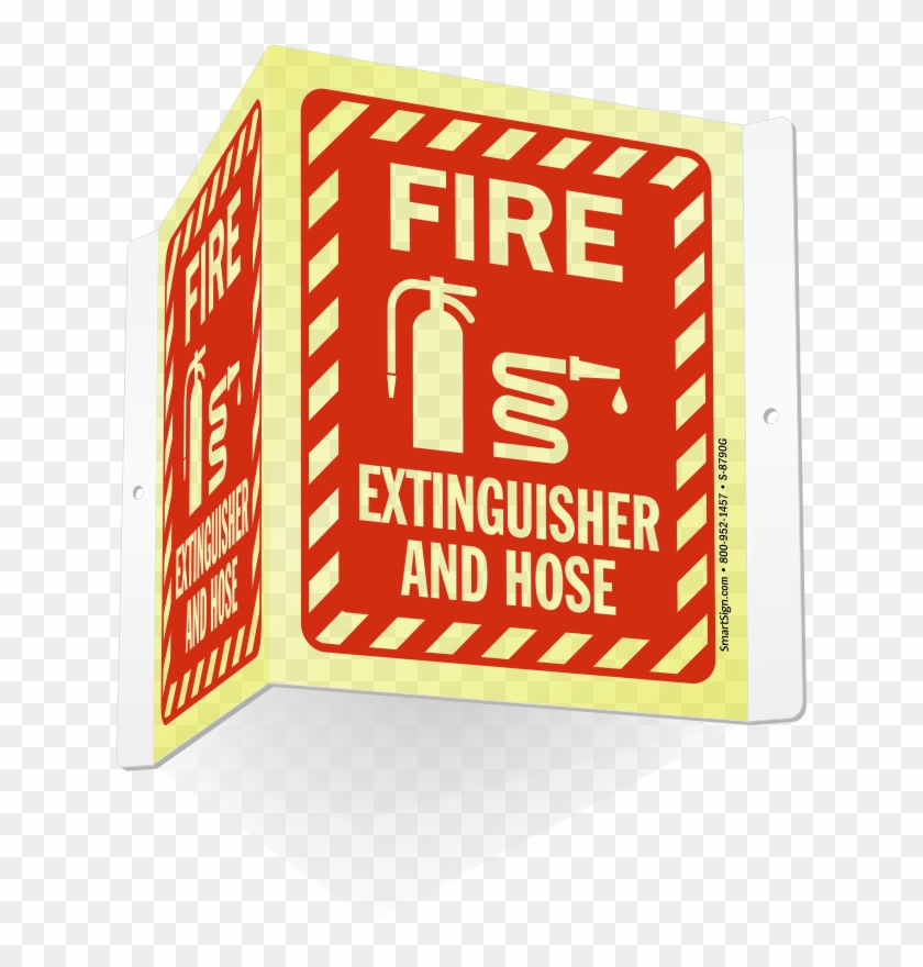 Zoom, Price, Buy - Fire Extinguisher Inside With Graphic And Striped Border #593135