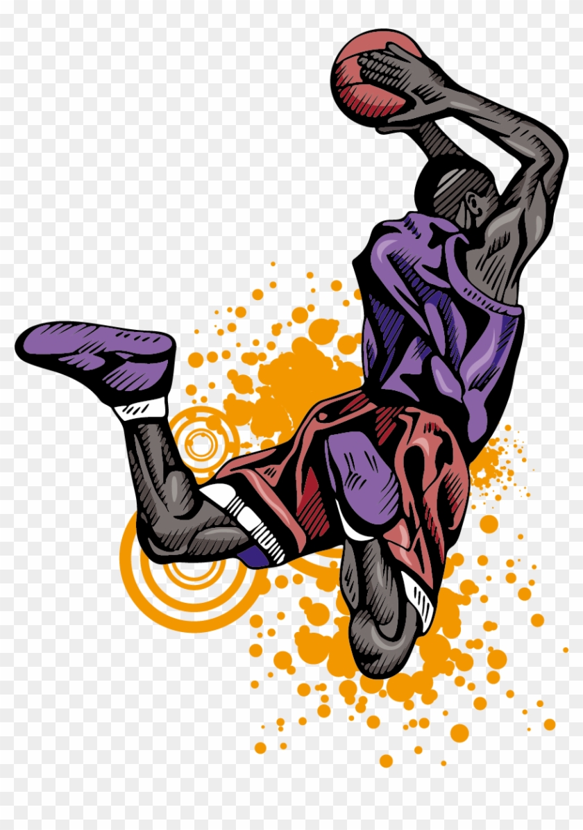 Basketball Player Slam Dunk Athlete - Basketball Player Ornament (round) #593472