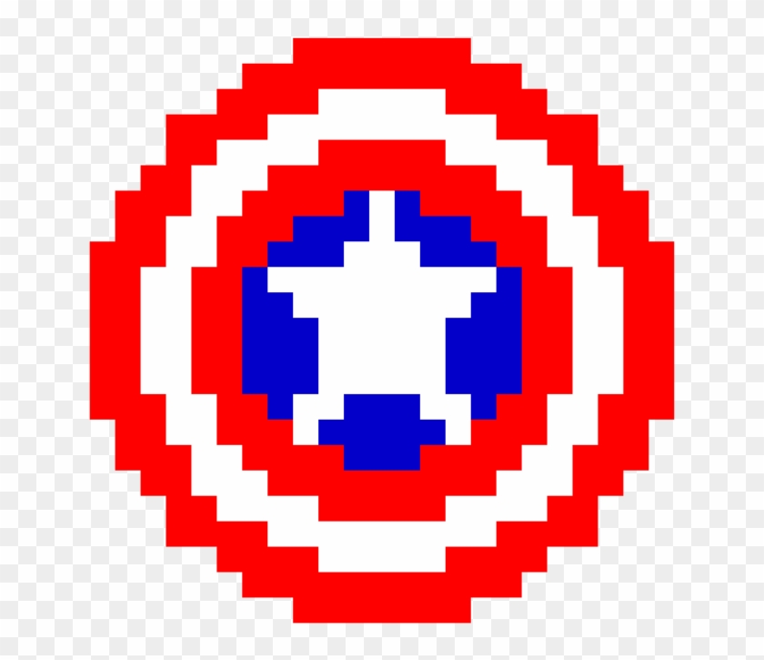 Captain Americas Shield Pixel Art By Xzavieryt - Purple Lokai Bracelet Meaning #593548