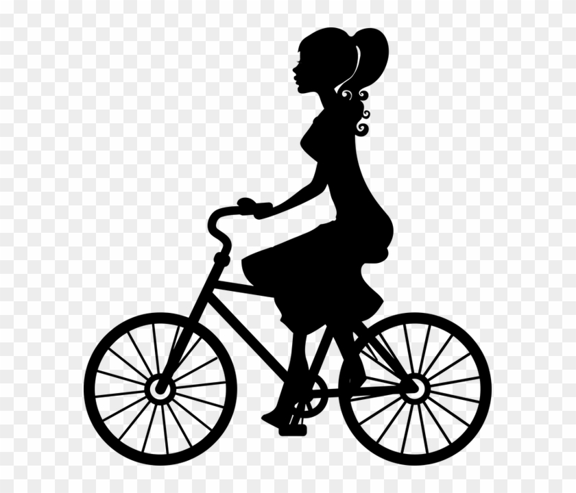 On Bike Silhouette Iphone Case - - Girl On Bike Silhouette #594557