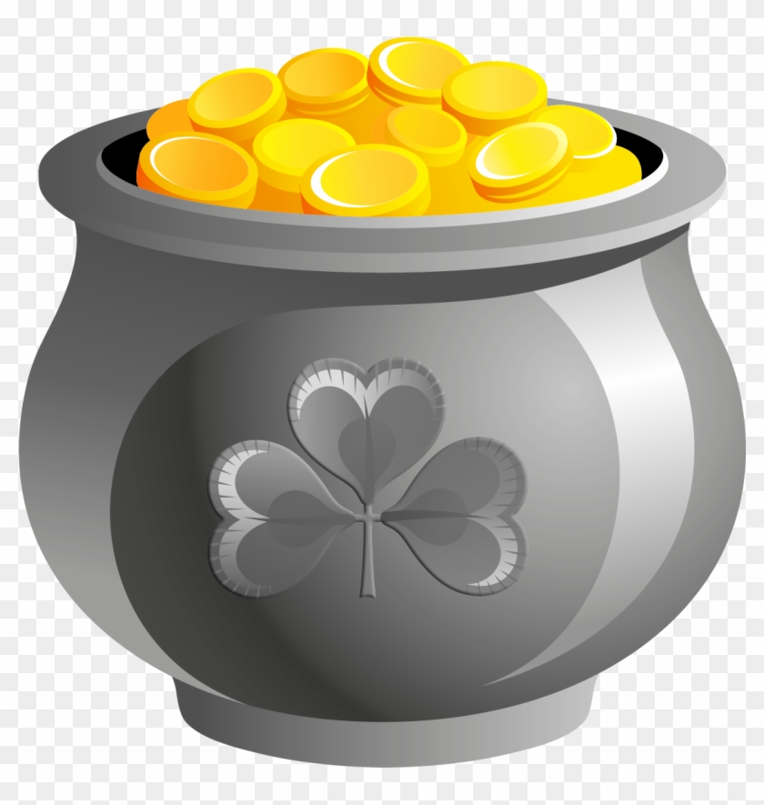 St Patrick Pot Of Gold With Coins Png Picture - Gold #597366