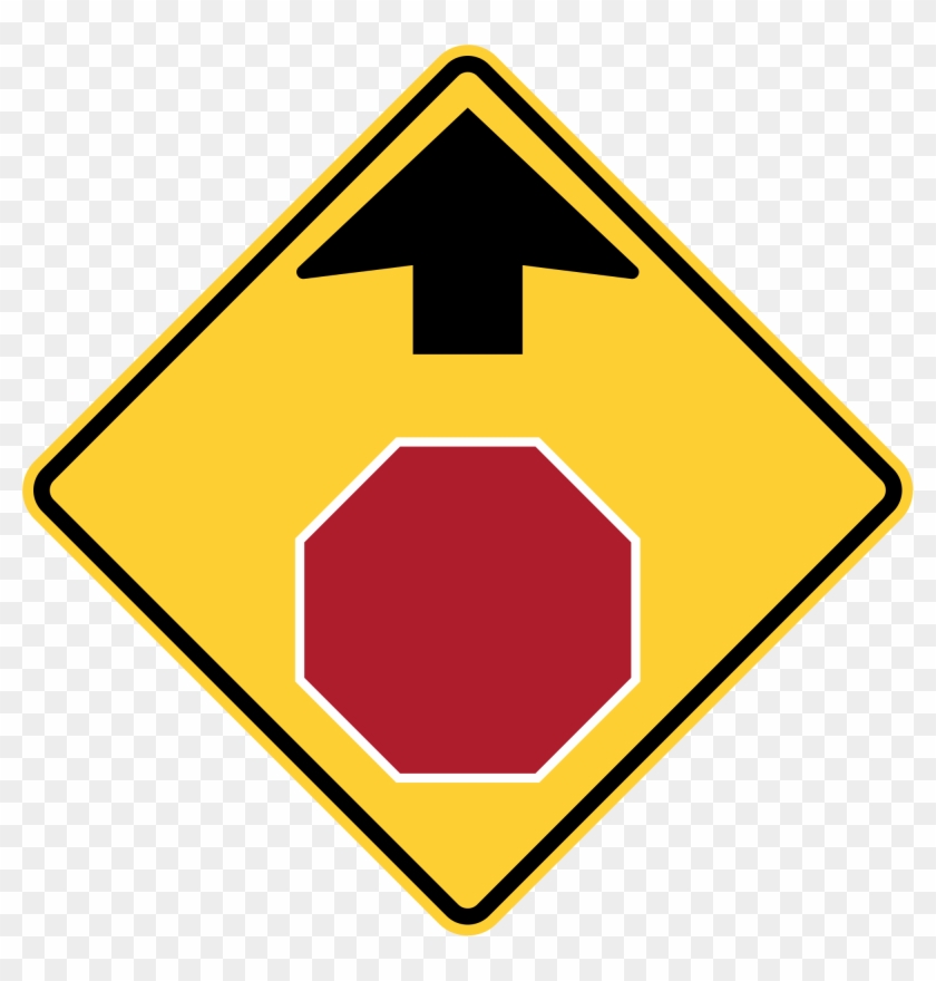 File Mutcd W3 1 Svg Wikimedia Commons Rh Commons Wikimedia - Stop Sign Ahead Sign #598833