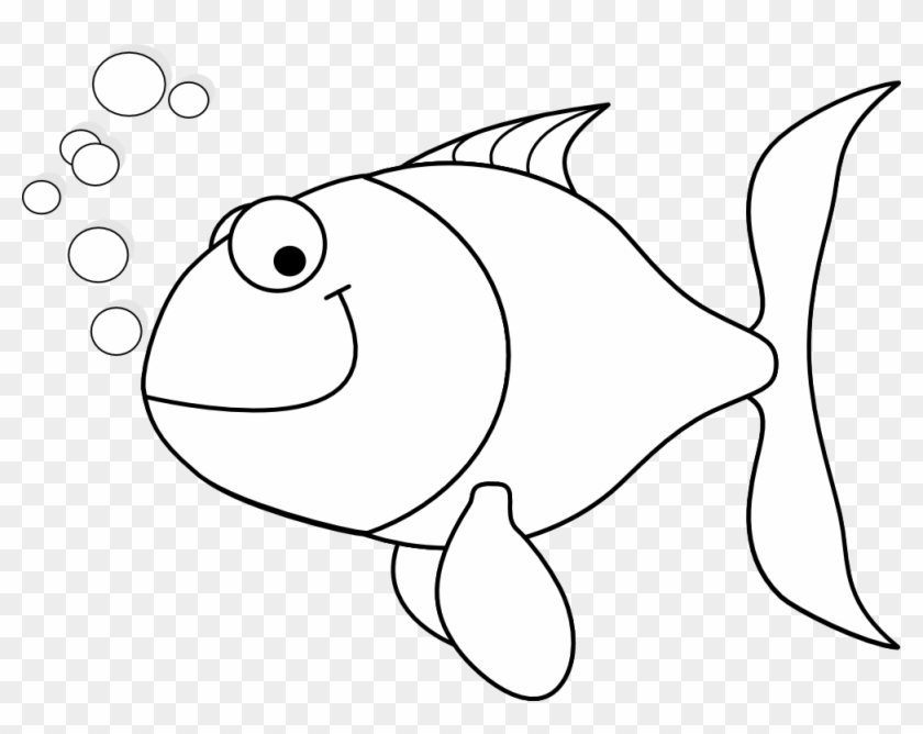Tropical Fish Clipart Happy Fish - Outline Of Fish #599461
