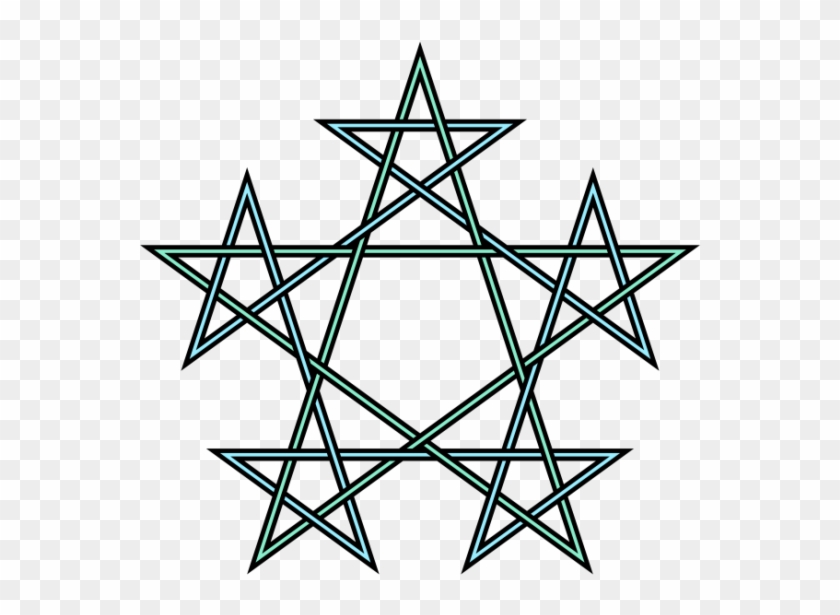 Pentagrams Interlaced Pattern - Geometric Pentagram Tattoo #599971