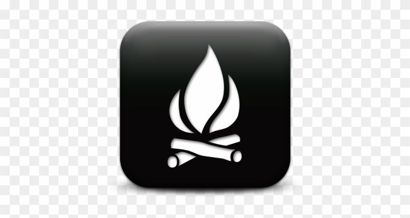 Campfire Clipart Simple - Matte Grey Square Icon Fire #601358
