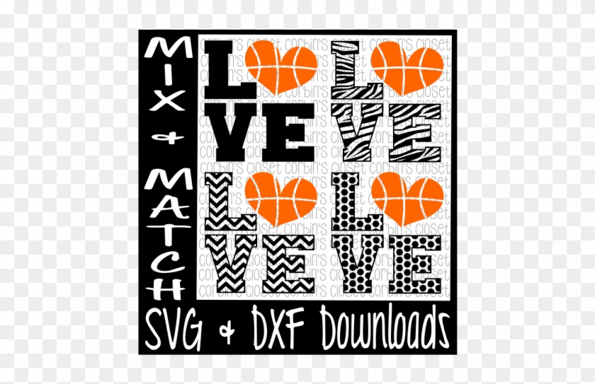 Love Heart Basketball Mix & Match Cutting File By Corbins - Poster #604926