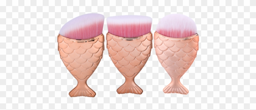 3 Pièces Ensemble De Pinceaux À Maquillage À Manches - Gearbest 3pcs Wide Mermaid Handle Makeup Brushes Set #606976