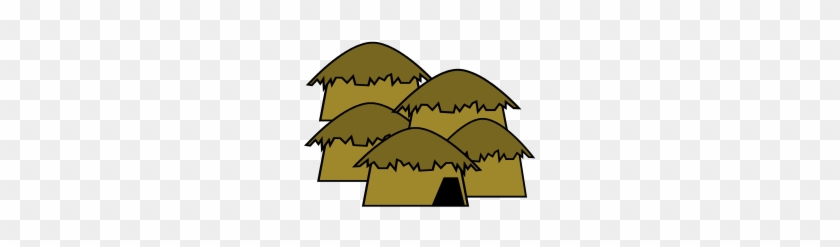 Grass Huts Clip Art - Cartoon #607793