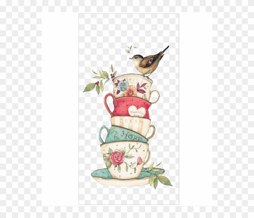Teacup Stack - Birds - Heart Png - Transparency / Overlay - Clip Art Tea Cup #608354