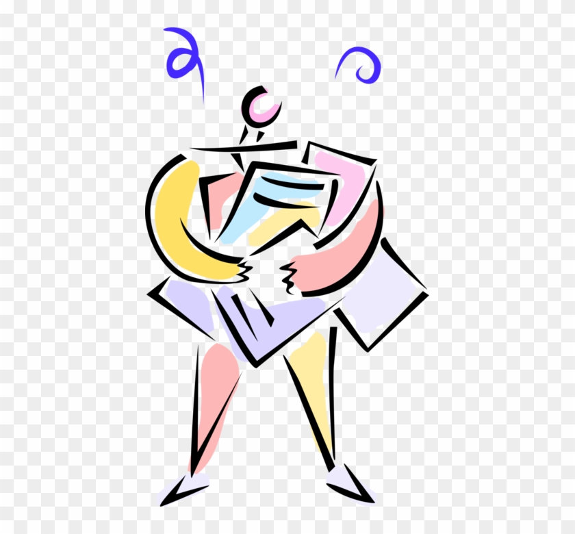 Vector Illustration Of Businessman With Paperwork Project - Vector Illustration Of Businessman With Paperwork Project #609744