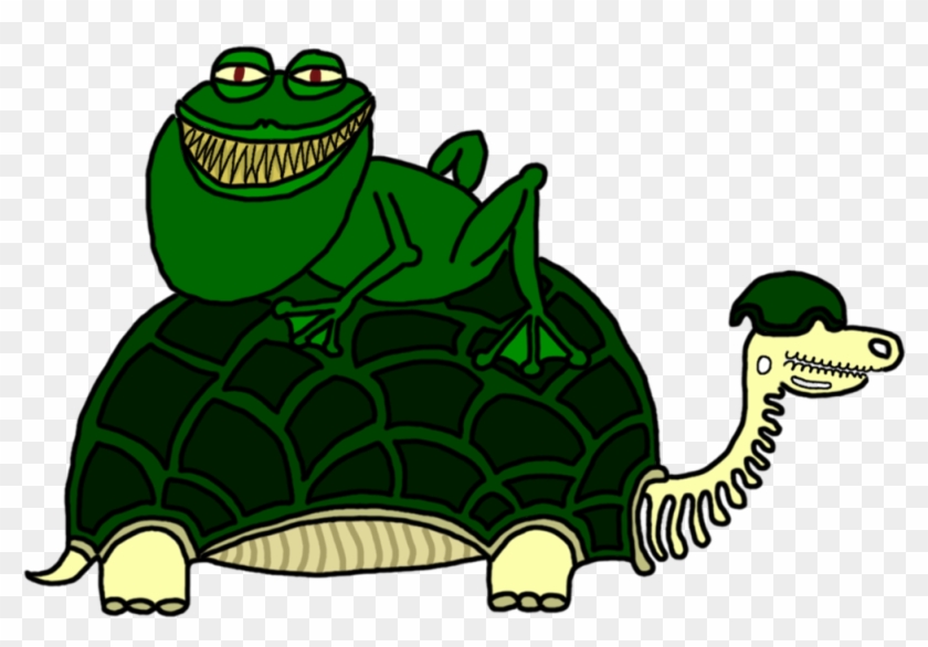 Skeleton Turtle And Creepy Frog *remastered* By Dzjontn - Drawing #610088