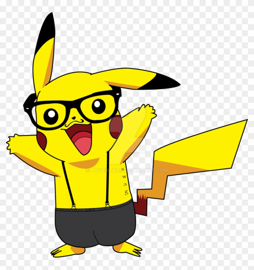 Hipster Pikachu By Adventnz - Pikachu Pin The Tail #611259