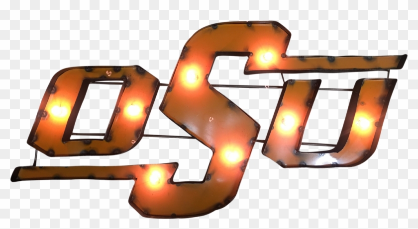 Oklahoma State University "osu" Lighted Recycled Metal - Oklahoma State University "osu" Lighted Recycled Metal #613110