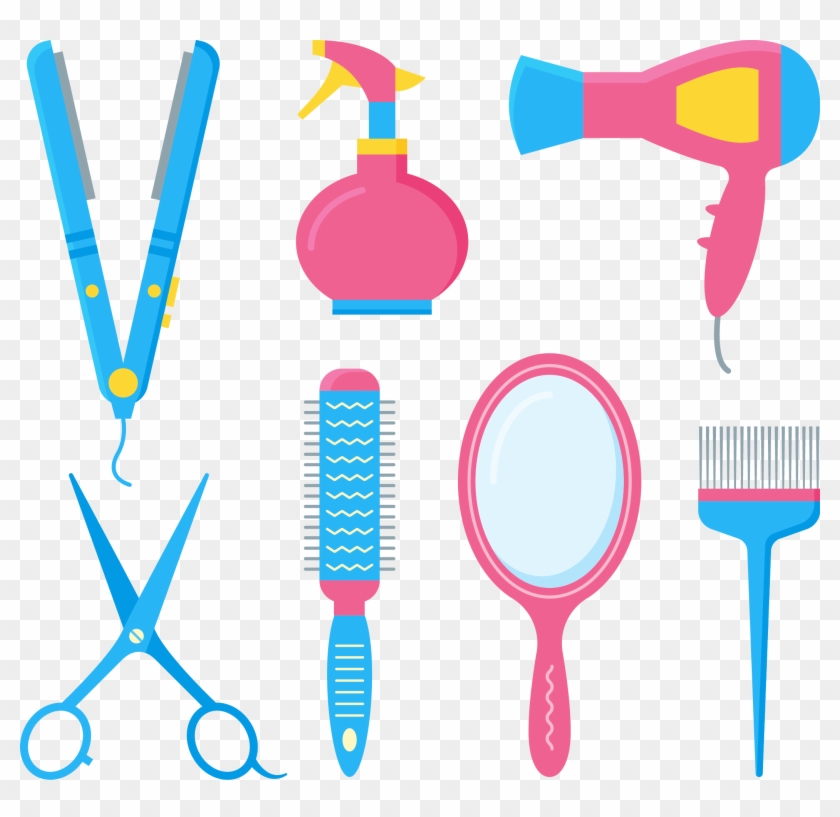 Comb Hairdresser Barbershop Hair Dryer Hairbrush - Hair Supplies Png Clipart #614952