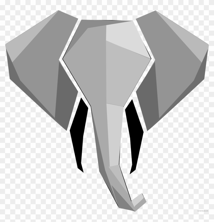 Elephant Head Animal Free Black White Clipart Images - Abstract Elephant Head #615046