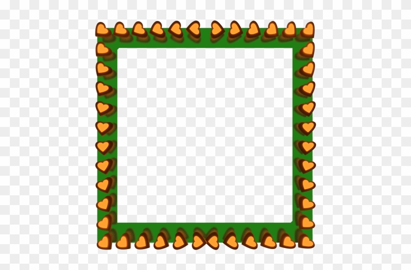 Orange Love Hearts Reflection On Green Square Border - Christmas Border Clipart Square #617674