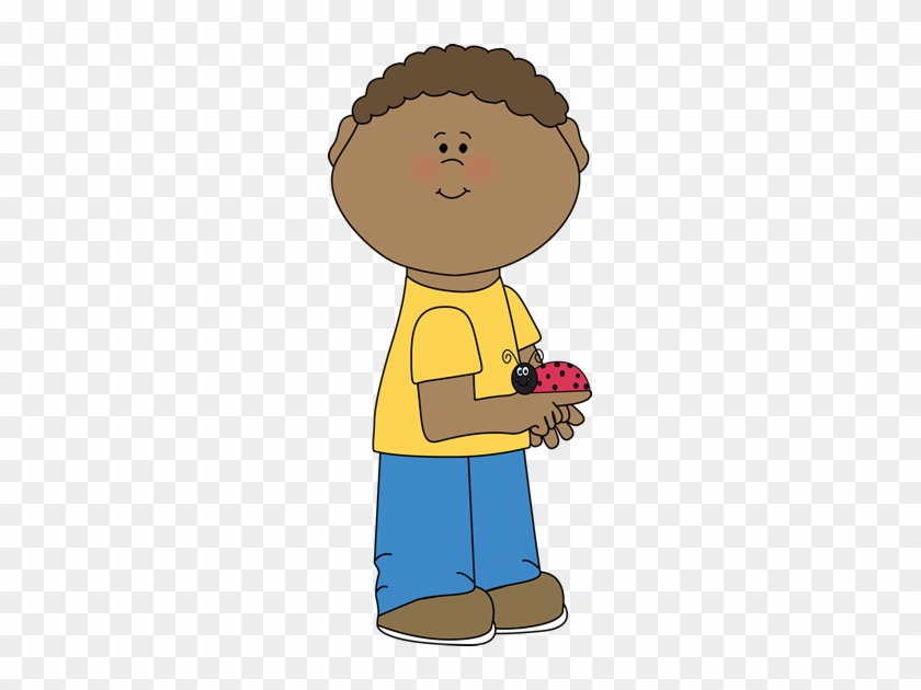 Boy With A Ladybug - Clipart Boy Clothes Spring #618237